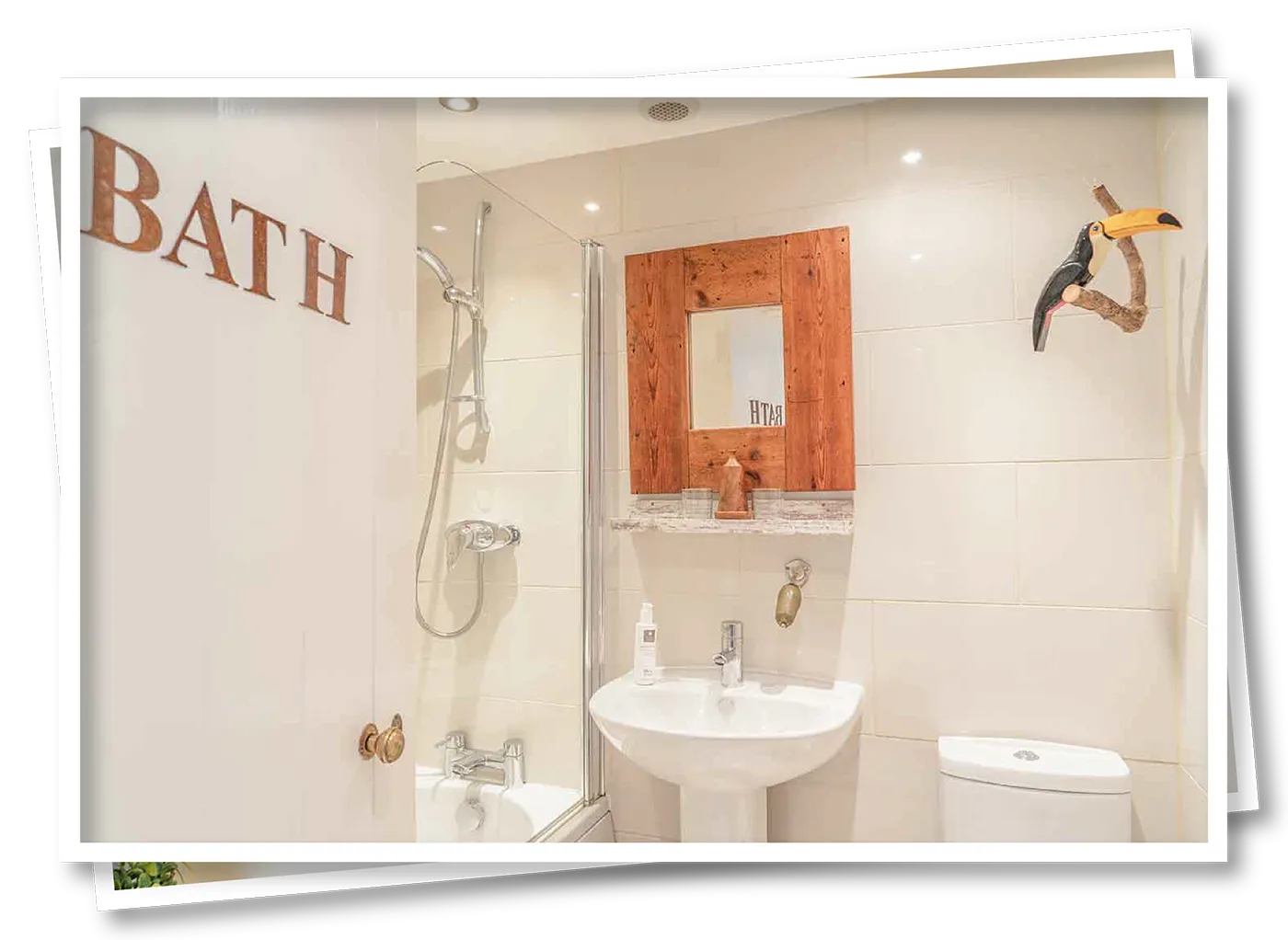 Bright and clean bathroom at North View B&B, Penrith, with white fixtures and fresh décor in this Lake District and Eden Valley B&B