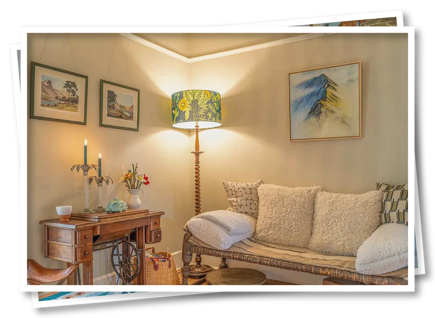 Corner of the snug at North View B&B, Penrith, with quirky furnishings and a cosy, inviting atmosphere