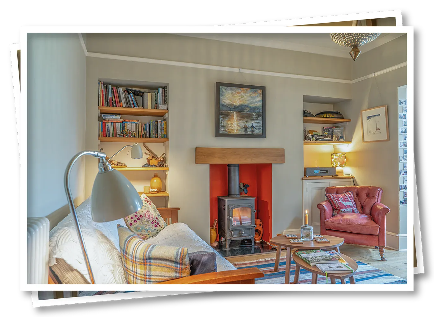 Snug at North View B&B, Penrith, with cosy armchairs and a fireplace, creating a warm and inviting Lake District B&B space